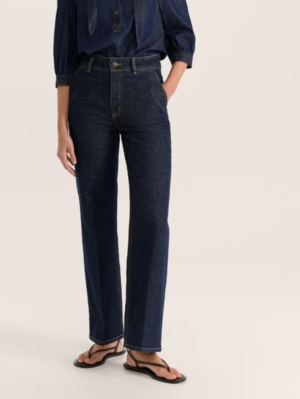 POLO JEANS RALPH LAUREN Women's Dark Selvege Denim Straight Leg Jeans